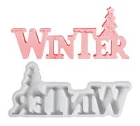 Moule en silicone pour sapin de Noël d'hiver | 3D en silicone pour enseignes de Noël avec mots, centre de table décoratif pour maison, anniversaire, Thanksgiving
