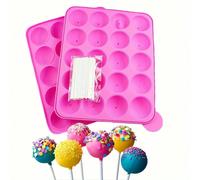 Moule en silicone pour sucettes 20 cavités avec 100 bâtonnets - Parfait pour le chocolat, les bonbons et les cake pops - Outil de cuisson à démoulage facile pour un usage domestique et en restaurant 5