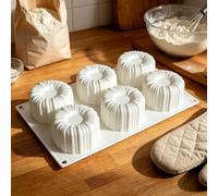 Moule en silicone résistant à la chaleur, avec 6 cavités, idéal pour la pâtisserie, le chocolat, les glaces, les brownies, les puddings et les confiseries