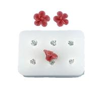 Moule en silicone réutilisable en forme de fleur - Convient pour les bijoux faits à la main et les présentoirs de bureau - Moule en silicone avec plusieurs fleurs