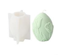 Moule en silicone réutilisable en forme d'œuf de Pâques pour bougie, savon | Design réutilisable, motifs en relief, décoration de Pâques confortable, utilisation de cire de savon