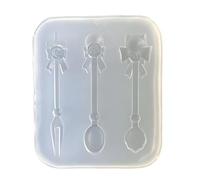 Moule en silicone robuste en forme de rose pour travaux manuels, cuillères et fourchettes, idéal pour les amateurs d'artisanat, fourchette et cuillère