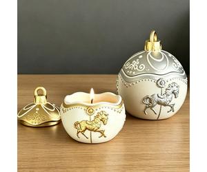 Moule en silicone texturé à motif vintage de carrousel, moule de boîte de rangement à bijoux ronde à pois et de tasse à bougie, convient pour la résine époxy, le gypse, le ciment, le jesmonite, décora