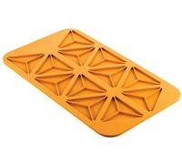 Moule en silicone triangulaire Unyqoos®, dimensions 103 x 95 x 5 mm, silicone platine, adapté au four, au micro-ondes et au congélateur (-60°C à 230°C), sans BPA et sans PFAS, lavable au lave-vaissell