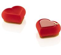 Moule en silicone Unyqoos® avec 6 cavités en forme de cœur (7 x 7,8 x 3 cm) – 100% silicone platine, adapté au four et au micro-ondes jusqu'à 230°C, résistant au froid et lavable au lave-vaisselle, sa