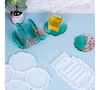 Moule Époxy En Silicone À 4 Cellules, Bricolage, Sous-Verres Irréguliers, Porte-Gobelets En Argile, Moules Artisanaux Faits À La Main, Outils De Fabrication, Décorations De Bureau À Domicile