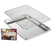 Moule et grille de refroidissement en acier inoxydable, dimensions 24,4 x 33,02 cm, ensemble de 2 pièces