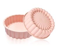 Moule Gateau Silicone 20cm, 2 Pièces Antiadhésif Moule a Gateau Rrond Silicone Moule Layer Cake, Moule Silicone Patisserie Rond