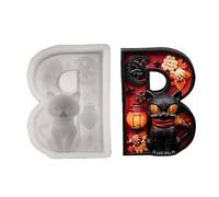 Moule Halloween Chat Noir,Décoration Artisanale Chat Noir Effrayant | Moule Silicone Gothique Lettres pour Pâte à Modeler | pour Cire Bougie Fête Halloween Bureau Maison