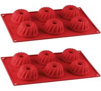 Moule Kougelhopf (Lot de 2), DR Oetker Flexxibel Love, 6 Empreintes, 30 x 18 cm, Silicone Platinum