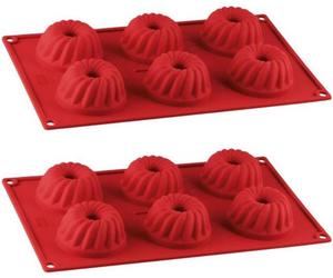 Moule Kougelhopf (Lot de 2), DR Oetker Flexxibel Love, 6 Empreintes, 30 x 18 cm, Silicone Platinum