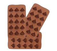 Moule la Cuisine en Silicone, 15 Cavités, Forme Caca Amusante | Surface Antiadhésive, Compatible Micro-ondes, Démoulage Facile, Trois Pièces Réutilisables pour Gélatine, Desserts et Fêtes