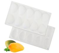 Moule Mango avec 10 Cavités, 3D Fruit Moule a Cake, Trompe L'oeil Fruit, Outils de Cuisson Flexibles Réutilisable pour la Préparation de Gâteaux, Mousses, Gelées et Glaçons