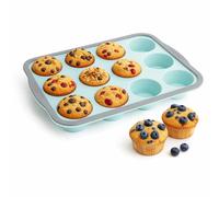 Moule Muffins Silicone 12 Cavités Taille Standard, Muffins Cadre Métallique | Moule Muffins Antiadhésif, Sans BPA, Plaque Muffins Silicone pour Cupcakes, Flans et Desserts Four