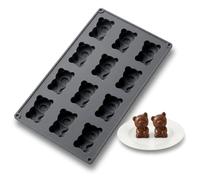 Moule Ourson en Silicone à 12 Cavités pour Chocolat, Bonbons, Mousse, Gâteau et Guimauve