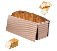 Moule pain de mie avec couvercle - 1 pièce, 1000g pâte, acier carbone, antiadhésif, trous ventilation - Convient pour pa Étiquette