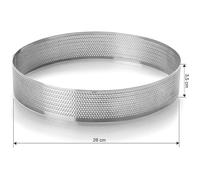 Lacor - 68568 - Moule arrière rond micro-perforé en acier inoxydable 18/10, diamètre 28 cm, hauteur 3,5 cm