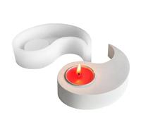 Moule Porte-bougie - 14 X 8 Cm, Bloc En Silicone, Cavité En Forme De Symbole, Moule Antiadhésif Flexible, Outil De Moulage Réutilisable Pour Décoration D'intérieur, Plateau Souple Sans Odeur En