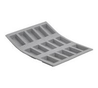 De Buyer Plaque 15 mini financiers ELASTOMOULE en mousse de silicone 21 x 17,6 cm Gris
