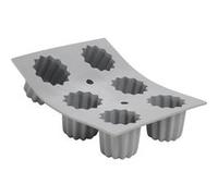 Moule pour 6 mini cannelé en silicone elastomoules - De Buyer - Gris - Silicone Gris G