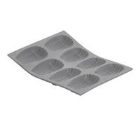 De Buyer – Moule à madeleines Elastomoule 8 – mousse de silicone 21 x 17,6 cm, gris