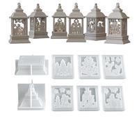 Moule pour bougeoirs, lanterne de Noël en plâtre et époxy | Moules en silicone de 8 pièces pour supports de bougies | Pour travaux manuels, décoration de maison et de fêtes