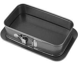 Moule rectangulaire en acier au carbone avec fond amovible, dimensions 28 x 18 cm, idéal pour les cheesecakes, les tiramisus, les mousses, les pizzas et la paella, compatible avec le four et le lave-v