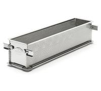 Moule rectangulaire en acier inoxydable, gris, dimensions 24x5x6 cm, adapté au four