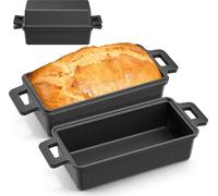 Moule rectangulaire - Moule à pain de mie avec couvercle - Revêtement antiadhésif - Couvercle coulissant - Va au four - Noir