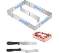 Moule Rectangulaire Patisserie Extensible Cadre Patisserie Rectangulaire Réglable INOX Moule Gateau Rectangle CADRE A PATISSERIE