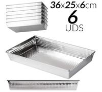 Moule rectangulaire pour gâteaux - Moule à muffins - 6 cavités - 36 x 25 x 6 cm - Revêtement antiadhésif - Adapté au four - Facile à nettoyer