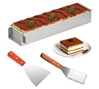 Moule rectangulaire réglable, en aluminium, dimensions 41,7 x 10 x 6 cm, avec spatules
