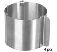 5five Lot de 4 moules à gâteau ronds Inox extensibles 6 cm Argent