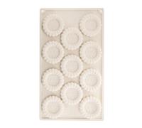 ScrapCooking - Moule Silicone 11 Tartelettes - Moule Biscuits - Apte Four & Congélateur - Pâtisserie Gâteau Enfant - Ustensile Souple - Recette Tartelettes Fraise - Beige - 3183