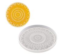 Moule Silicone Dessous de Verre, Moule de Sous-verre en Résine époxy, Sous-verres Ronds en Dentelle Florale, Réutilisables Moule Résine Silicone DIY Table à Manger et Décoration D'Intérieur Type 2