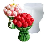 Moule Silicone Fleur de Tulipe moule fleurs pour bougies moule creation bougie pour fabrication de savon, gâteaux,bonbons,pâtisserie,dessert Superbe Cadeau Fait à la Main du plâtre fabriqués à la main