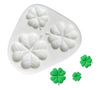 moule silicone gâteau trèfle à quatre feuilles - 1 pièce moule pâtisserie feuille verte - moule chocolat feuille pour décoration fête, résine, bougie, savon DIY polyvalent