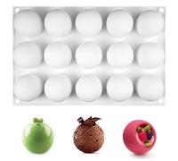 Moule Sphere Silicone, Ø 42mm 15 Cavités Moule Demi Sphere Silicone | Moules à Chocolat Boule Ronde, pour Gâteaux Mousse de Dôme Gelée Gâteau Pudding Boule de Chocolat