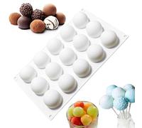 Moule Sphérique en Silicone, 15 Cavités Moules à Chocolat de Sphères Boule Balle, Moule Demi Sphere Silicone, pour Chocolats Gelées Glaces Mousse de Dôme et Décoration de Gâteau