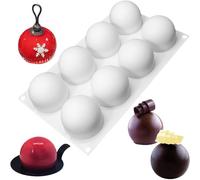 Moule Sphérique en Silicone, 8 Cavités Moules à Chocolat de Sphères Boule Balle, Moule Demi Sphere Silicone, pour Chocolats Gelées Glaces Mousse de Dôme et Décoration de Gâteau