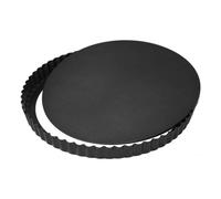 Moule Tarte Plat A - Quiche Bas Amovible Antiadhérent 32 CM Bordure Cannelé Noir