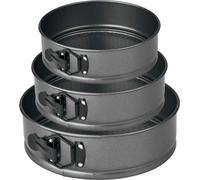 Moules à bacs à charnières - Set de 3 - Acier au carbone de haute qualité - Ø 18, 20, 22 cm