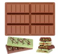 Moules à barres de chocolat, set de fabrication de barres en silicone, moule à casser pour fondants de cire, moule à bougie en soja rectangle à démoulage facile, et anti-adhérent pour le savon protéin