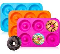 Moules à beignets en silicone - Lot de 3 pour des beignets, gâteaux, muffins et autres pâtisseries parfaitement formés, ainsi qu'une cuisson en toute flexibilité
