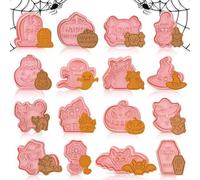 Moules à biscuits en acier inoxydable - Coffret de 16 pièces pour Halloween