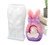 Moules à bougies de Pâques, moule à savon réutilisable | Moules en silicone 3D en forme de lapin | Pour savon, époxy, polymère, événements sur le thème des événements, ateliers, loisirs créatifs