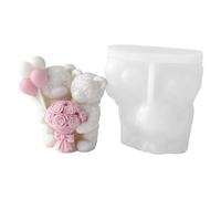 Moules à bougies - Démoulage facile - Fleurs, Couple, Ours - Moules en Silicone Amusants pour Chandelles - pour Gâteaux, Bonbons, Chocolat, Pâte à Modeler, Plâtre, Savon, Projets DIY,