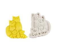 Moules à bougies en silicone en forme de famille de chats, sans danger pour les aliments, résistant à la température, pour résine époxy, bougie, savon, décoration de la maison, joli gâteau de chat