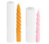 Moules à bougies en spirale, lot de 2, en silicone, 24 cm, transparent