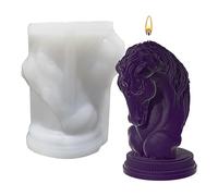 Moules À Bougies Pour Animaux, Moule À Bougie En Tête Cheval - Moule En Silicone Tête Cheval 3D Moule De Poney Moules À Bougies En Silicone Pour Chocolat, Moules D'animaux À Dégagement Facile